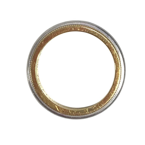 Milgrain Ring 18K Yellow Gold and Platinum