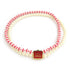 Necklace Artificial Pearl and Metal Red and White