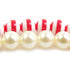 Necklace Artificial Pearl and Metal Red and White