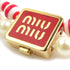 Necklace Artificial Pearl and Metal Red and White
