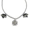 Pendant Necklace Metal Black and Silver