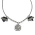 Pendant Necklace Metal Black and Silver