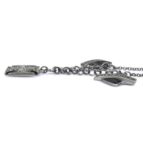 Pendant Necklace Metal Black and Silver