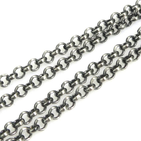 Pendant Necklace Metal Black and Silver