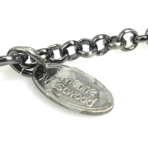 Pendant Necklace Metal Black and Silver