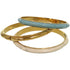 Bangle Metal Gold Light Blue and White Bracelet
