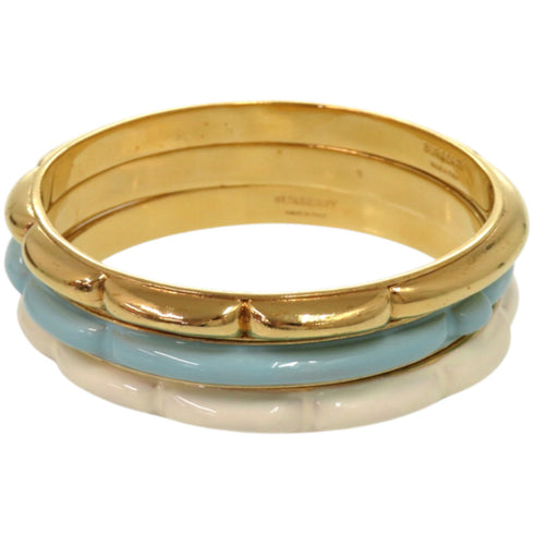 Bangle Metal Gold Light Blue and White Bracelet