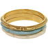 Bangle Metal Gold Light Blue and White Bracelet