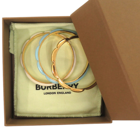 Bangle Metal Gold Light Blue and White Bracelet