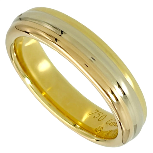 Vendome Louis Cartier Band Ring 18K Tricolor Gold