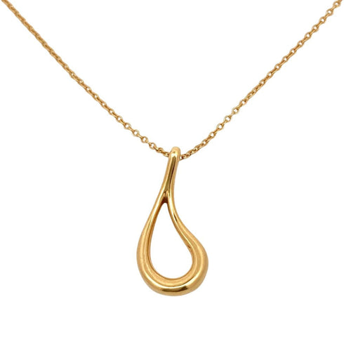 Open Teardrop Pendant Necklace 18K Yellow Gold