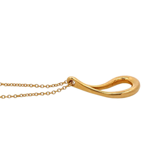Open Teardrop Pendant Necklace 18K Yellow Gold
