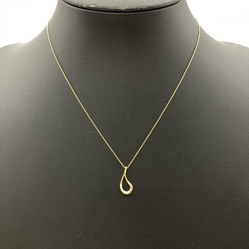 Open Teardrop Pendant Necklace 18K Yellow Gold