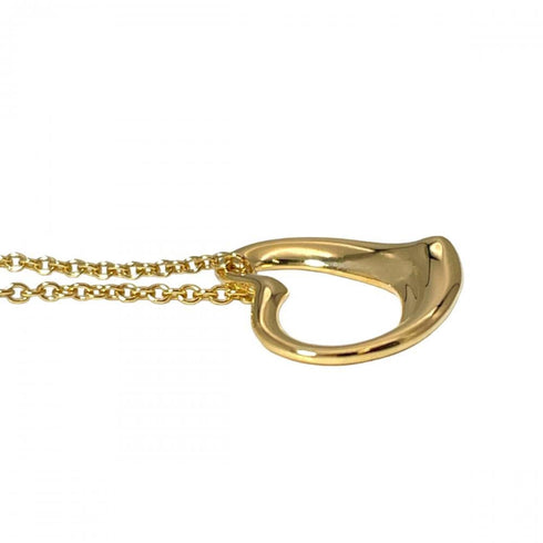 Open Heart Pendant Necklace 18K Yellow Gold 12mm