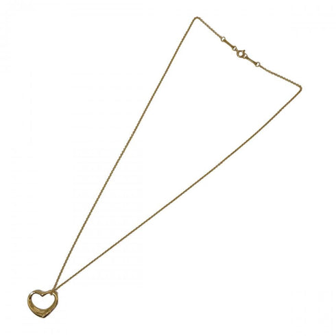 Open Heart Pendant Necklace 18K Yellow Gold 12mm