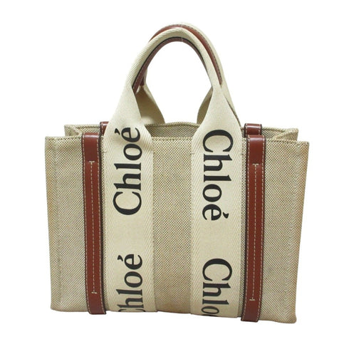 Woody Tote Canvas with Leather Small