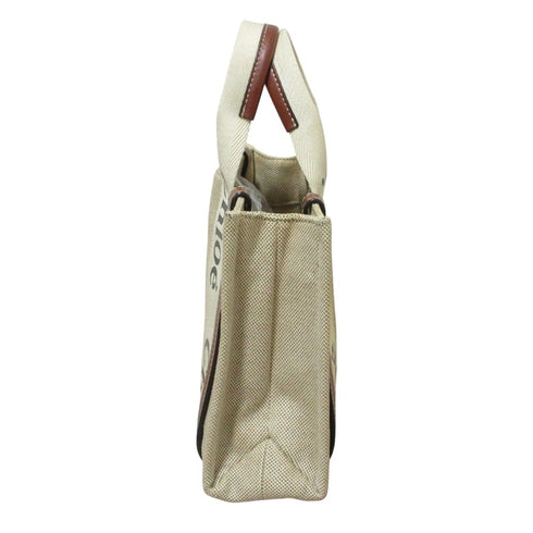 Woody Tote Canvas with Leather Small