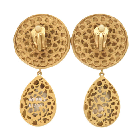 Crystal Clip-On Earrings Brass