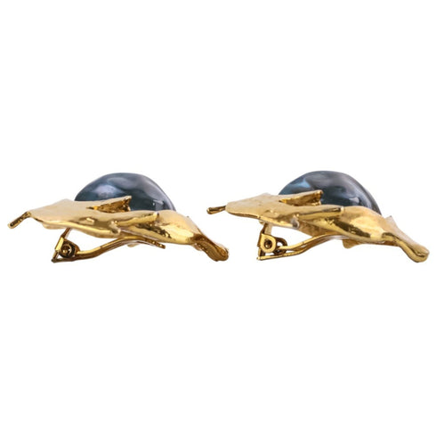 Vintage Earrings Gold-Tone Metal