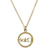 Pendant Necklace Metal and Rhinestone Gold