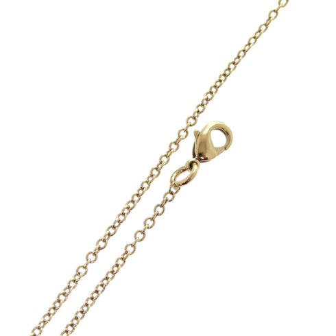 Pendant Necklace Metal and Rhinestone Gold