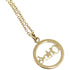 Pendant Necklace Metal and Rhinestone Gold