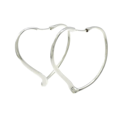Open Heart Earrings Sterling Silver 29.5mm Sterling Silver