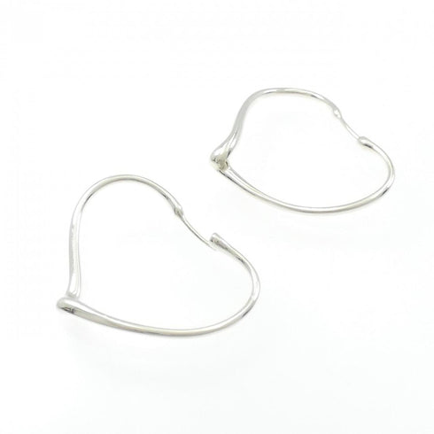 Open Heart Earrings Sterling Silver 29.5mm Sterling Silver