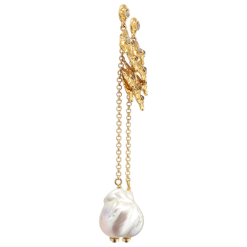 Pearl Earrings Brass