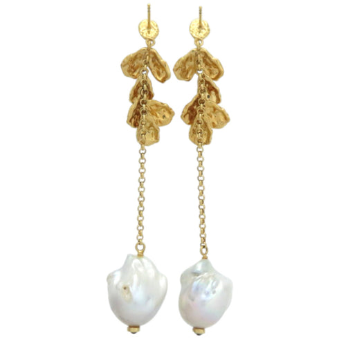 Pearl Earrings Brass