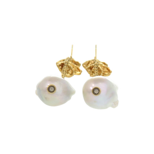 Pearl Earrings Brass
