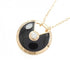 Amulette Pendant Necklace 18K Rose Gold with Diamond and Onyx Small