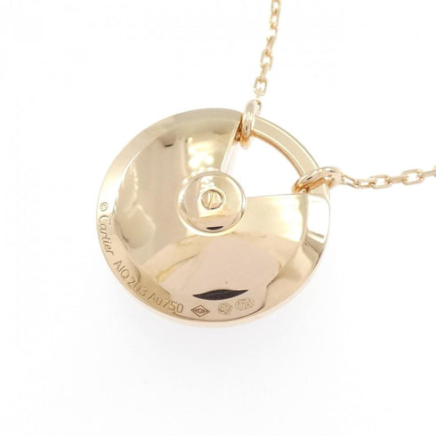 Amulette Pendant Necklace 18K Rose Gold with Diamond and Onyx Small