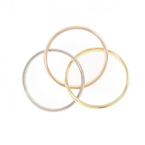 Vendome Louis Cartier Band Ring 18K Tricolor Gold