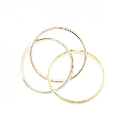 Vendome Louis Cartier Band Ring 18K Tricolor Gold