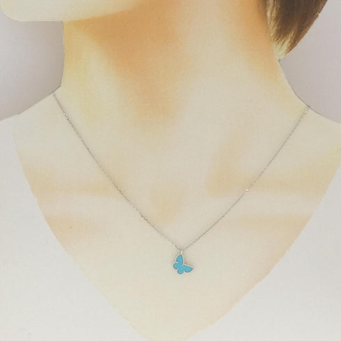 Sweet Alhambra Pendant Necklace 18K White Gold