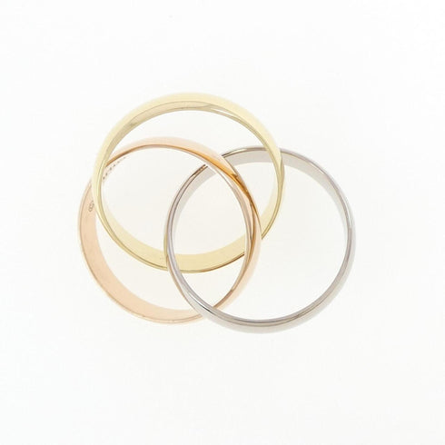 Vendome Louis Cartier Band Ring 18K Tricolor Gold