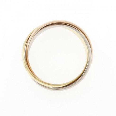 Vendome Louis Cartier Band Ring 18K Tricolor Gold