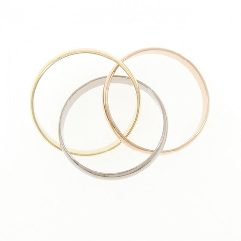 Vendome Louis Cartier Band Ring 18K Tricolor Gold