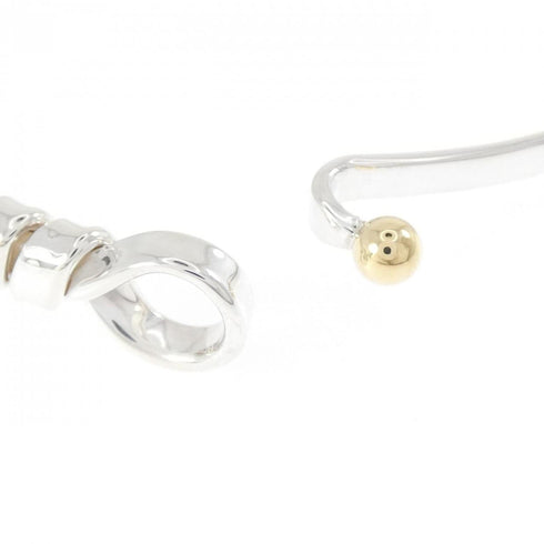 Hook and Eye Bangle Sterling Silver and 18K Yellow Gold Bracelet