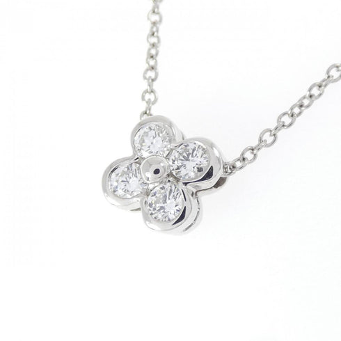 4 Bezel Pendant Necklace Platinum