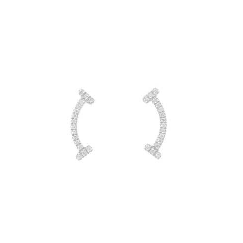 T Smile Pendant Necklace 18K White Gold Earrings 18K White Gold