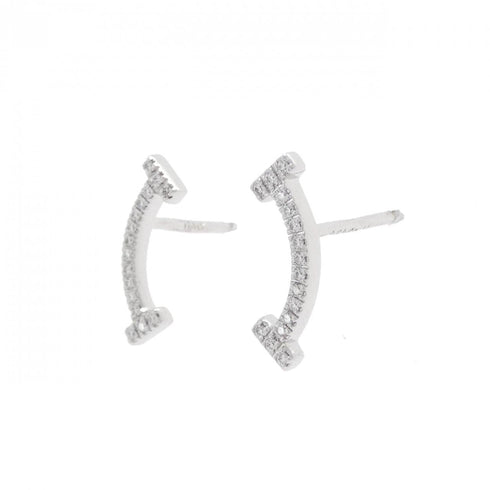 T Smile Pendant Necklace 18K White Gold Earrings 18K White Gold