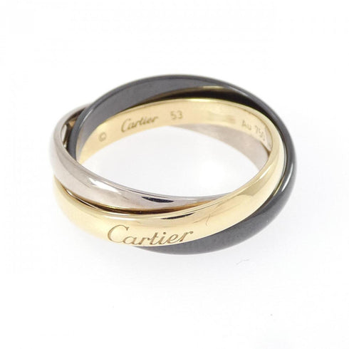Trinity Ring 18K White Gold and Ceramic