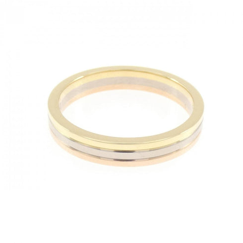 Vendome Louis Cartier Band Ring 18K Tricolor Gold