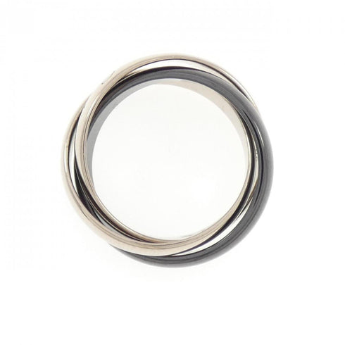 Trinity Ring 18K White Gold and Ceramic