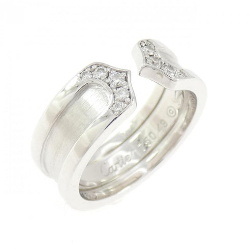 C2 Band Ring 18K White Gold with Diamond Small