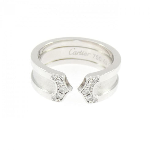 C2 Band Ring 18K White Gold with Diamond Small