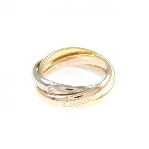 Vendome Louis Cartier Band Ring 18K Tricolor Gold