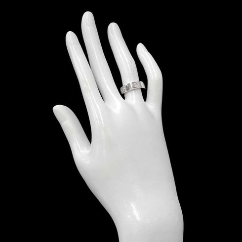 Love Ring 18K White Gold with Half Diamond 3P